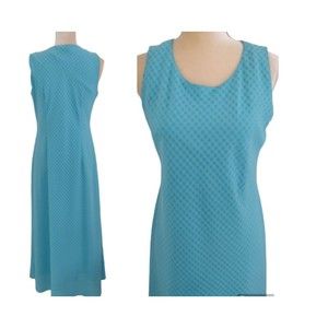 Plaza South Sheath Maxi Dress 8 Blue Sleeveles Lined Polyester Dress